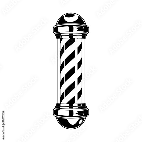 Barber Shop Icon Vector Isolated on White. Barber Shop Pole Lamp Icon, Symbol Isolated.