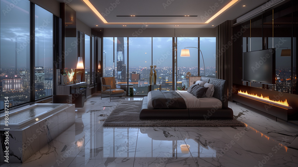 Fototapeta premium Modern Luxury Interior Bedroom