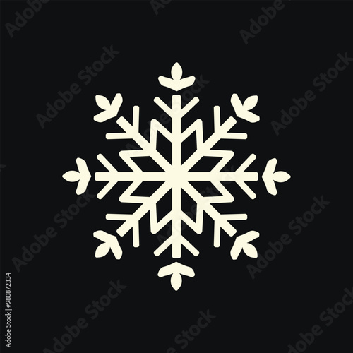 A snowflake vector icon symmetrical line. It’s versatile, scalable, and perfect for holiday designs, weather icons, or seasonal-themed projects.