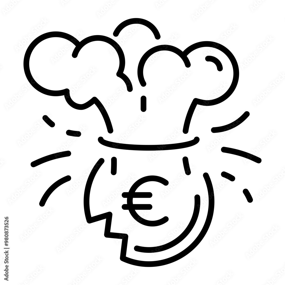 Economy crisis icon in line style Economy crisis icon in line style