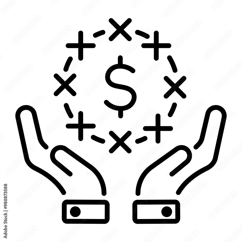 Financial protection icon in line style Financial protection icon in line style