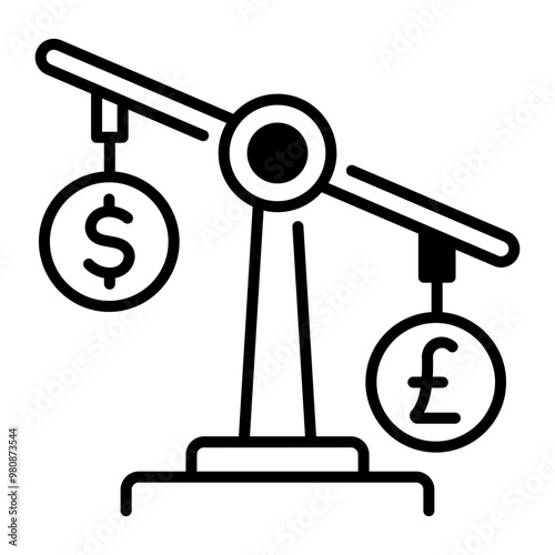 A line icon of currency appreciation 