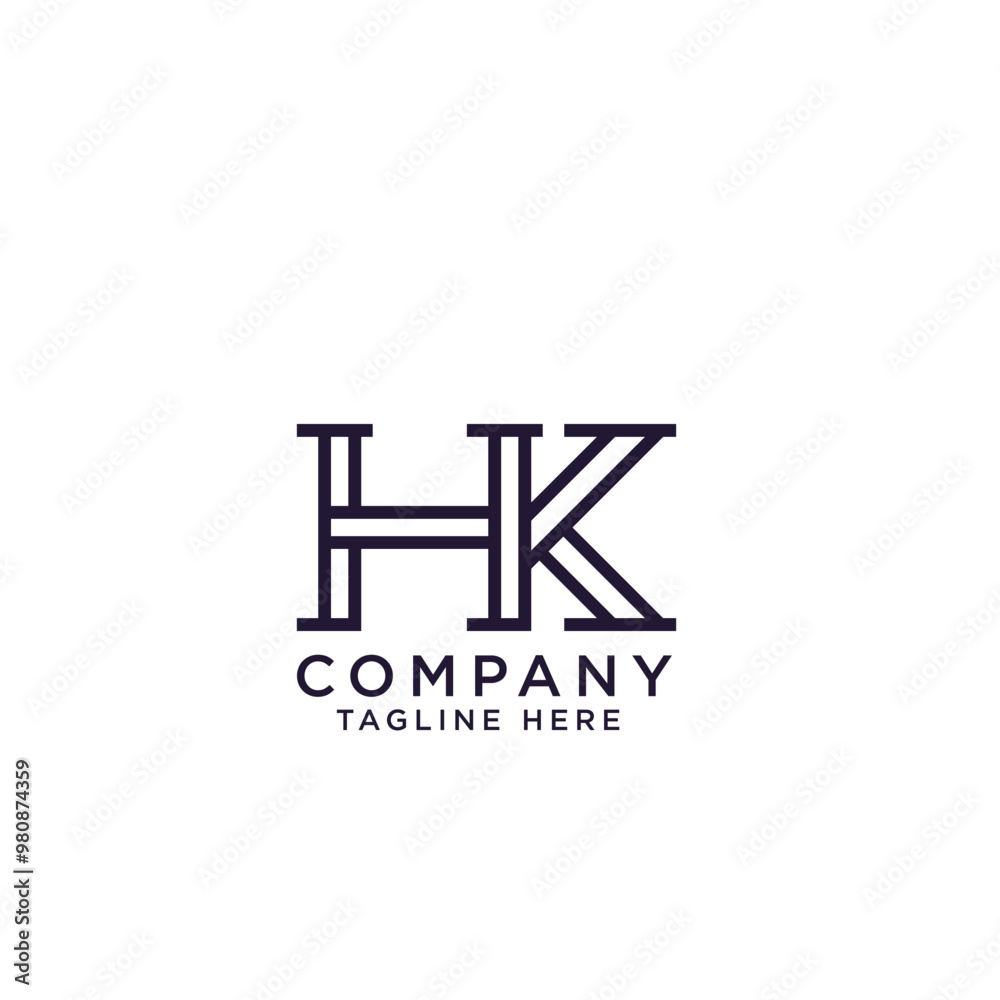 HK,KH ,H ,K Abstract Letters Logo Monogram