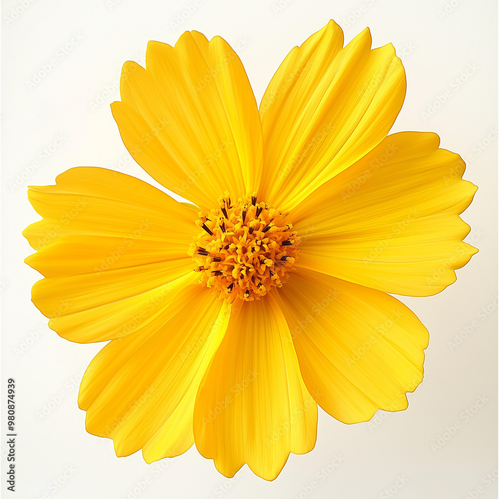 The flower in the picture is Yellow Cosmos, a bright yellow flower commonly found in tropical and subtropical regions. Cosmos flowers are beautiful and are commonly used as ornamental plants. The flower in the picture is Yellow Cosmos, a bright yellow flower commonly found in tropical and subtropical regions. Cosmos flowers are beautiful and are commonly used as ornamental plants.