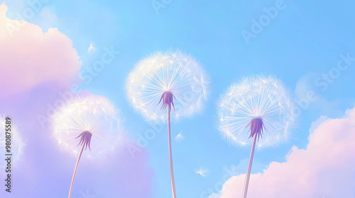 Pink purple dreamy dandelion
