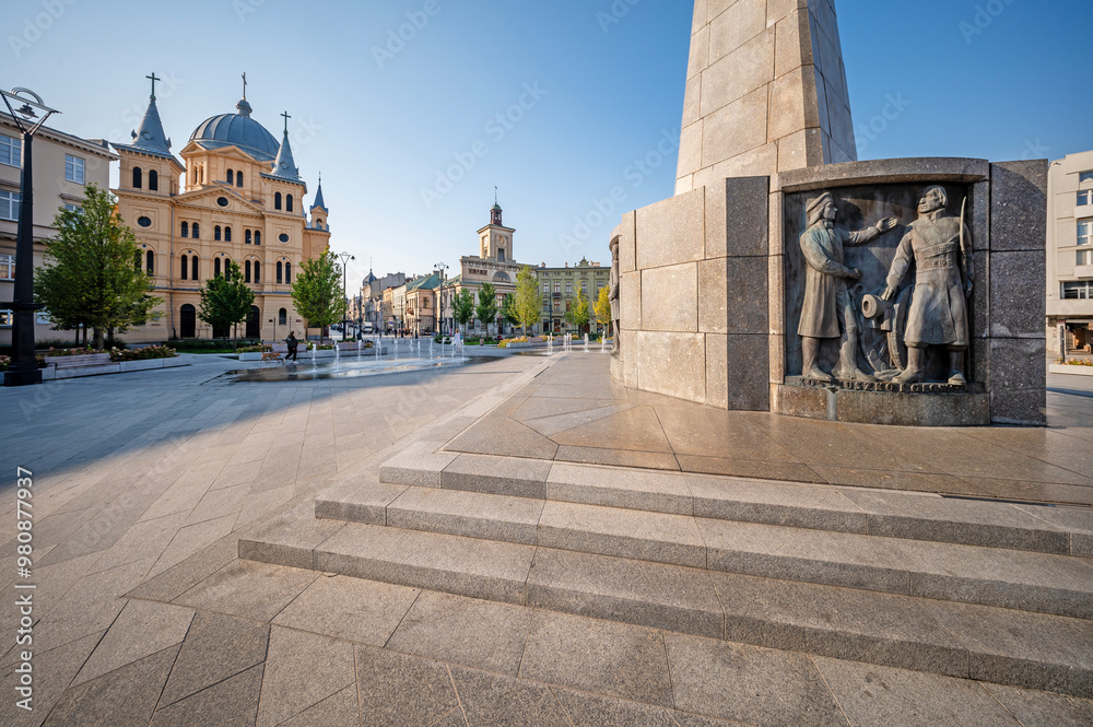 Obraz premium Miasto Łódź- widok na Plac Wolności. 