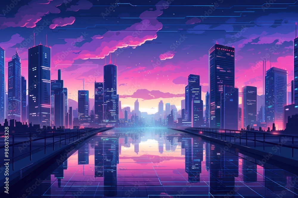 Obraz premium Cityscape architecture metropolis landscape.