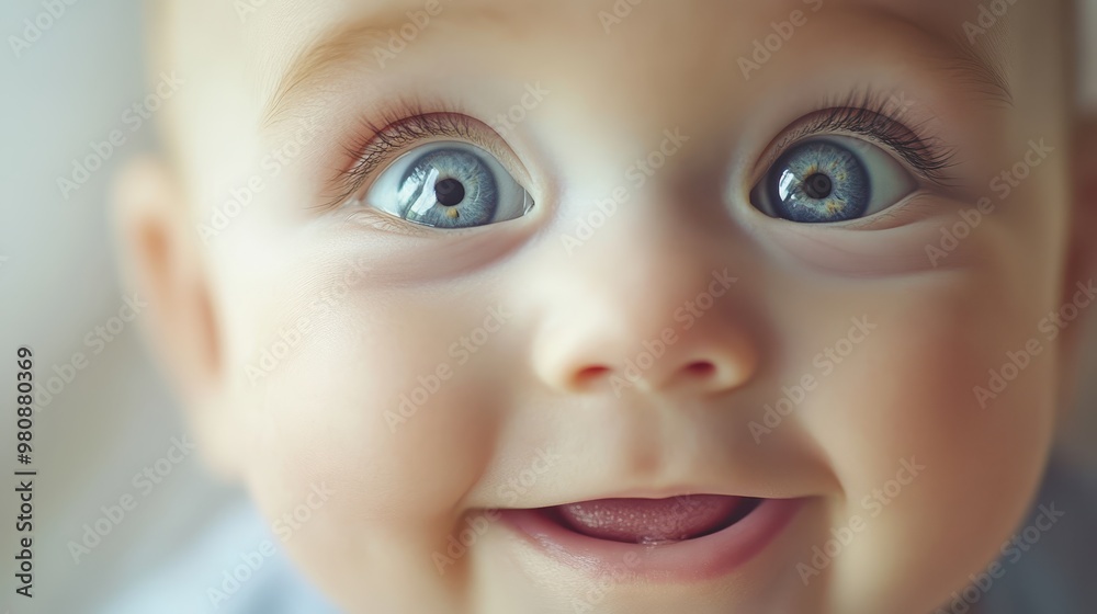 Close-up of a baby's face, eyes wide with joy, soft lighting enhancing the happiness, emotional and pure, photorealistic Close-up of a baby's face, eyes wide with joy, soft lighting enhancing the happiness, emotional and pure, photorealistic