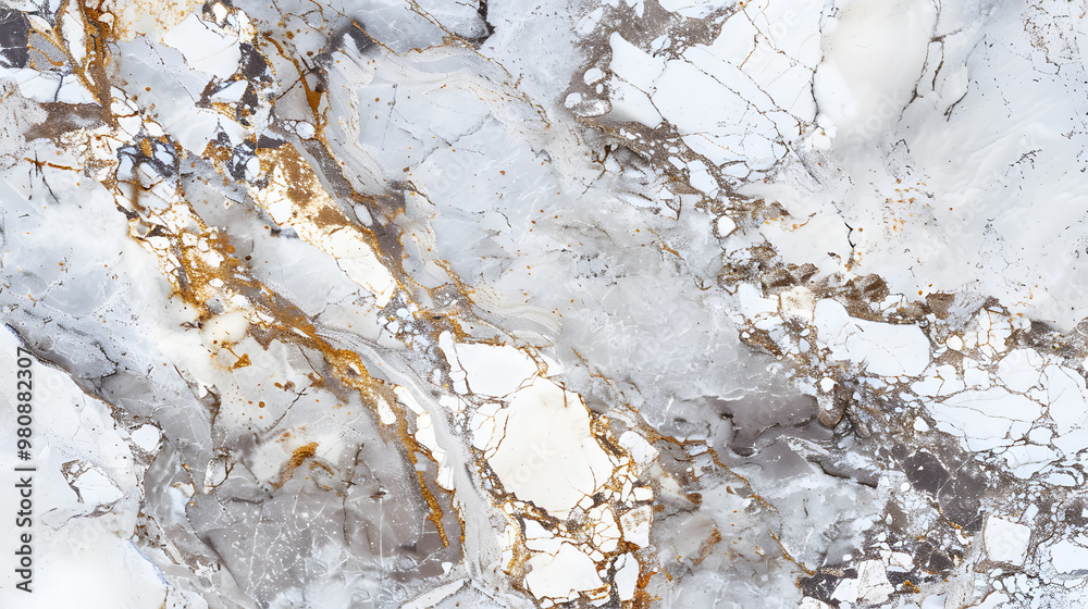 Abstract white marble background with brown and gray colors; natural patterns for design artwork and stone wall texture