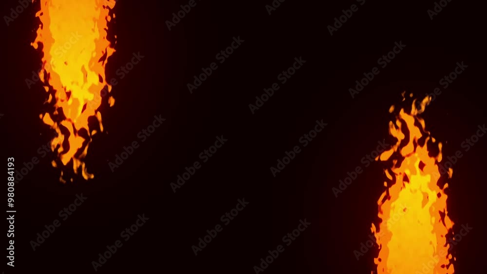 4K resolution loop animation Fire animated on green screen and ...