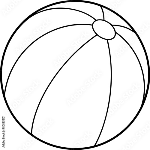 beach ball outline coloring book page line art drawing