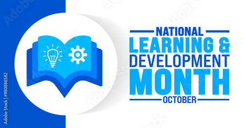 National learning and development month background or banner design template is observed every year in October. Holiday concept. Template for card, poster, placard, template. eps 10