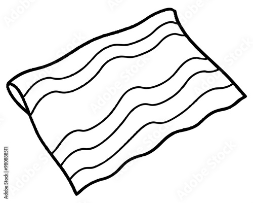 beach towel outline coloring book page line art drawing