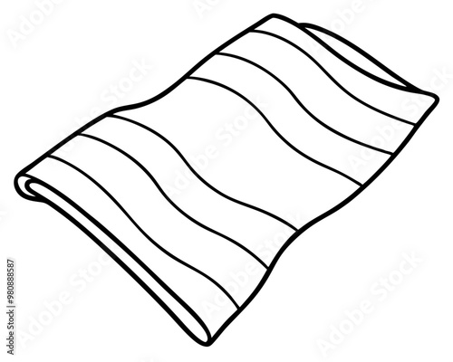 beach towel outline coloring book page line art drawing