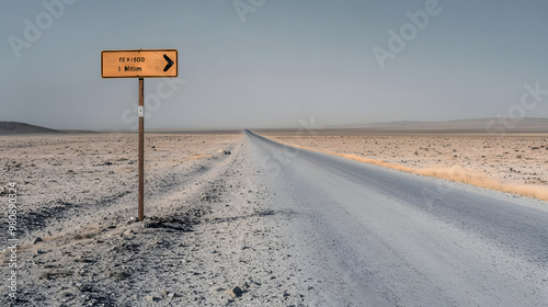 Photos Desert Road Sign   Direction to the Horizon