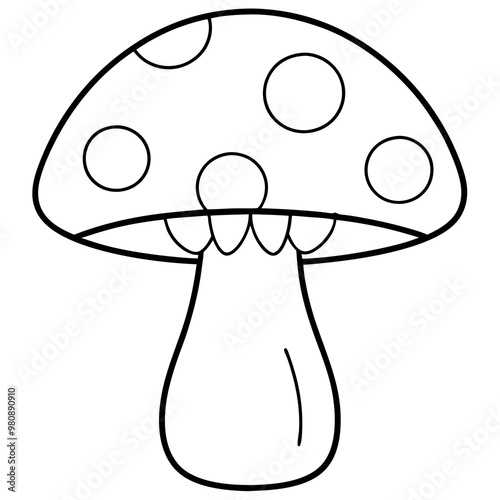 boletus outline coloring book page line art drawing