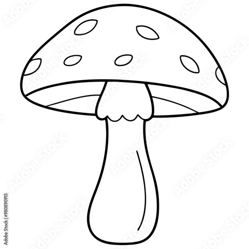 boletus outline coloring book page line art drawing