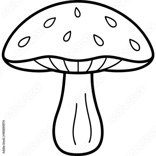boletus outline coloring book page line art drawing
