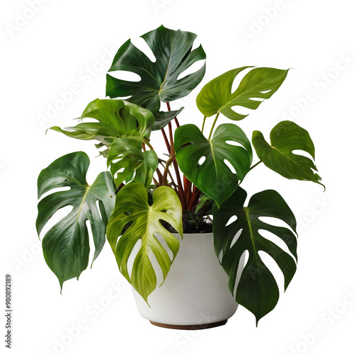 monstera plant in a pot isolated ai generative