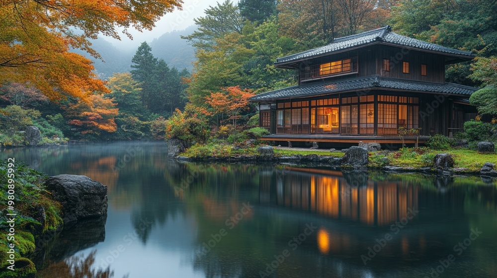 Japanese town house with a magnificent view, Japanese culture and architecture, a life intertwined with nature Japanese town house with a magnificent view, Japanese culture and architecture, a life intertwined with nature