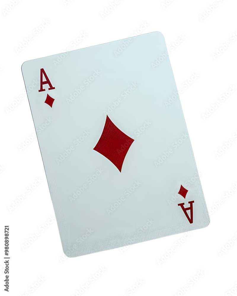 Obraz premium Winning poker hand, diamonds ace, Transparent background