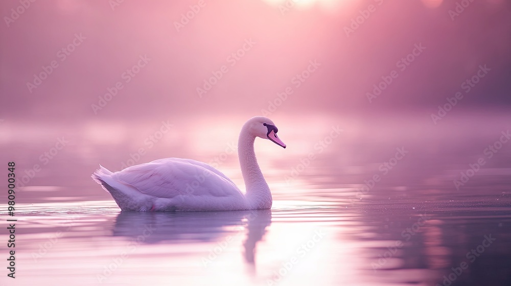 Fototapeta premium swan isolated on cute background