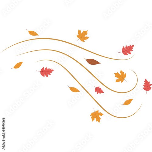 Wind Blowing Autumn Leaf