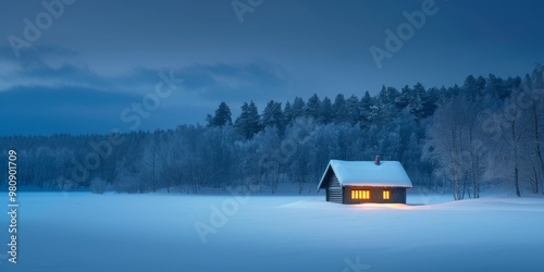 Experience a serene winter retreat in a charming cabin surrounded by a snowcovered forest. Find solace in a quiet, peaceful environment for unwinding and outdoor activities in beautiful scenery