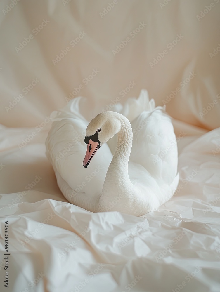 Obraz premium swan isolated on paper background