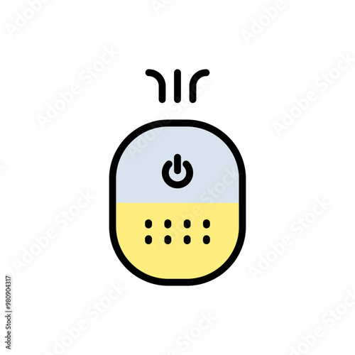 Humidifier Device color Icon. Electronic Appliance Air Purifier Concept Pictogram. Ventilation Technology Illustration