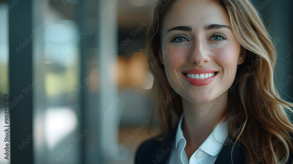 Attractive young businesswoman with a happy smile Attractive young businesswoman with a happy smile