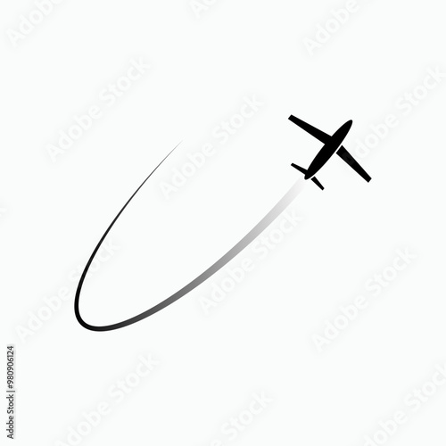 Plane Maneuver. Air Show, Aerobatic Aviation Symbol for Design and Website, Presentation or Application. 