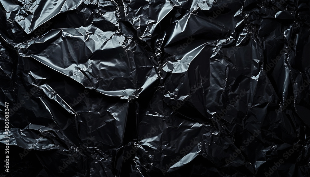 black crumpled and creased plastic poster texture background black crumpled and creased plastic poster texture background