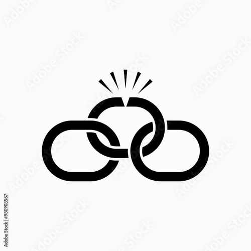 Break Chains Icon. Powerless, Unconnected Symbol.  