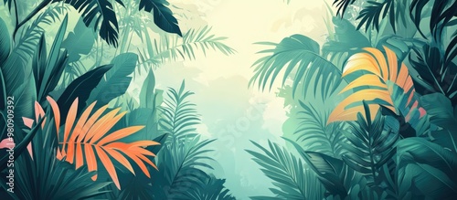 Exotic Tropical Foliage In A Beautiful Jungle Forest