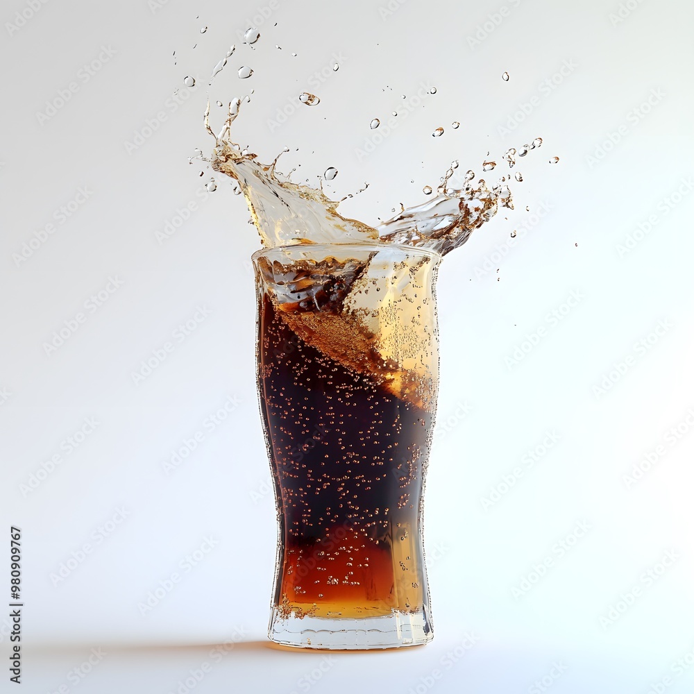 custom made wallpaper toronto digitalRefreshing splash of ice-cold fizzy cola drink in a glass on white background