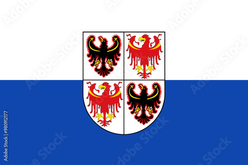 Flag of Trentino South Tyrol. autonomous regions of Italy. Vector illustration