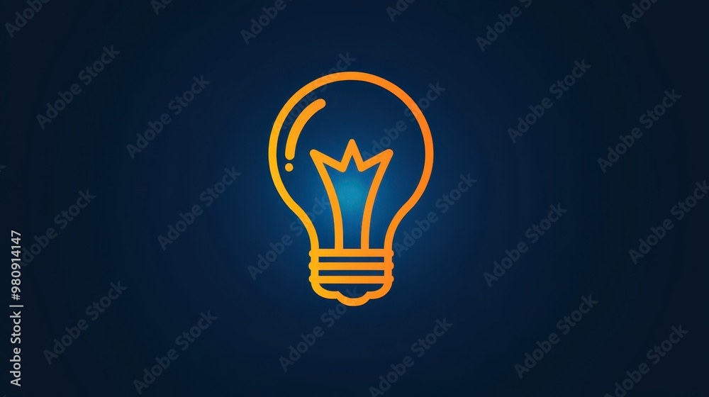 A creative business logo concept, bold minimalist design, with a lightbulb incorporated into the typography A creative business logo concept, bold minimalist design, with a lightbulb incorporated into the typography