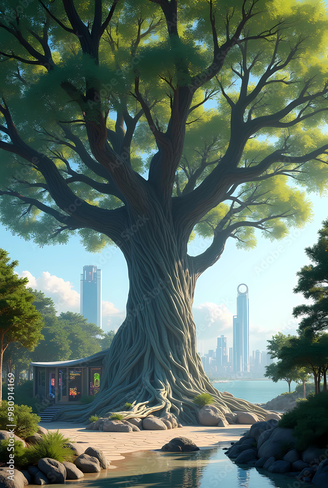 Obraz premium tree in the city