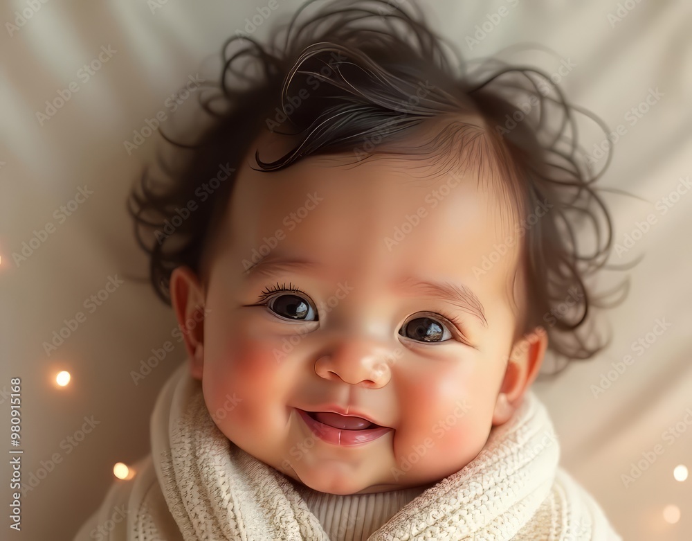 Charming mixed-race baby with adorable features, capturing the essence of diversity and innocence. Charming mixed-race baby with adorable features, capturing the essence of diversity and innocence.