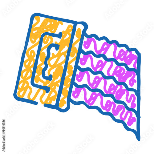 applying moisture barrier doodle icon sketch vector. applying moisture barrier sign. isolated symbol illustration photo