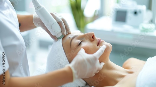 Relaxing Facial Treatment in Spa Environment photo