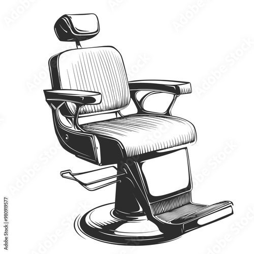 vector barbershop chair on white background .Generative AI