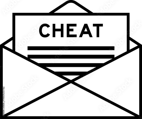 Envelope and letter sign with word cheat as the headline