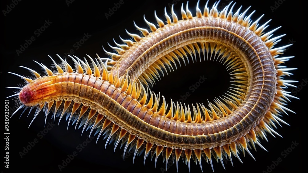 Microscopic view of Acanthocephala terminalis, a species of thorny-headed worm, displaying its distinctive terminal Microscopic view of Acanthocephala terminalis, a species of thorny-headed worm, displaying its distinctive terminal
