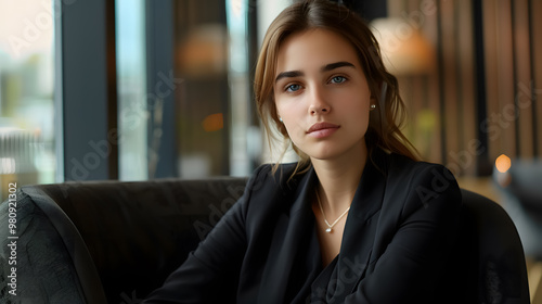 Free Download Beautiful businesswoman portrait from the office - GFXLoad