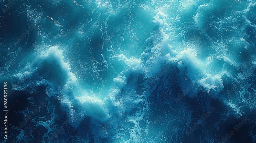 Emerald Blue Sea Water Ripples Close-Up