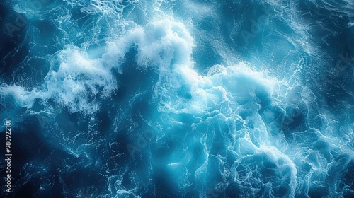 Close-Up of Blue Water Surface with Gentle Waves