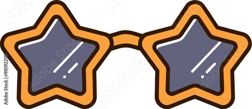 별 모양 안경 클립아트 일러스트레이션