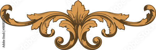 중세시대 바로크 장식 프레임 일러스트레이션